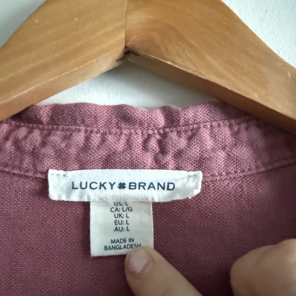 Lucky Brand Women’s Casual Button Down Shirt/Dress - Mauve - Picture 3 of 5
